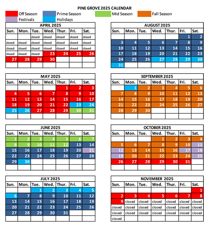 2025 SEASONAL CALENDAR